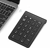 Bluetooth Number Pad, Acedada Portable Slim 22-Key Wireless Bluetooth Numeric Keypad for Financial Accounting Data Entry, Advanced 10 Key for Laptop, Notebook, Desktop, PC, Surface Pro, etc - Black