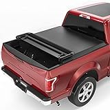 OEDRO Quad Fold Tonneau Cover Soft Four Fold Truck Bed Covers Compatible with 2015-2024 Ford F-150 F150, Styleside 6.5 Feet Bed