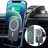 15W Magnetic Wireless Car Charger for iPhone 15/14/13/12/12 Pro/Pro Max/Mag-Safe Case, Qi Fast Charging Mag-Safe Car Charger Mount, Dashboard Air Vent Car Phone Holder Charger for iPhone 15/14/13/12