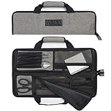 Asaya Chef Knife Roll Bag - 12 Pockets for Knives and Kitchen Utensils - Lightweight, Durable, and Stain Resistant Nylon - Perfect for the Traveling Chef - Knives not Included