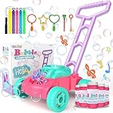 BubToy Toddler Toys Bubble Machine Great Birthday Gifts for Preschool Girls, Automatic Bubble Mower Toys & Games, Baby Activity Walker for Outdoor