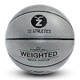 Zo Athletics Weighted Basketball - Workout Included on The 3lb Heavy Basketball for Training and Dribbling Drills - Basketball Training Equipment for Teen Boys and Girls﻿ (Gray)