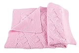 Girls Luxury 100% Cashmere Baby Blanket - 'Baby Pink' - Hand Made in Scotland by Love Cashmere - RRP $300