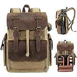 Endurax Leather Camera Backpack Bag for Photographers Waterproof DSLR Backpacks