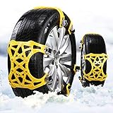 Zone Tech Car Snow Chains - Premium Quality Strong Durable All Season Anti-Skid Car, SUV, and Pick Up Patterned Tire Chains for Emergencies and Road Trip (6-Pack)