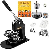 VEVOR Button Maker Machine, Multiple Sizes 1.25+2.25 Inch Badge Punch Press Kit, Children DIY Gifts Pin Maker, Button Making Supplies with 500pcs Button Parts & Circle Cutter & Magic Book