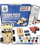 Make It At Home - DIY Build Your Own RC Car Kit - Buildable Model - Wooden Cars to Build & Paint - STEAM & STEM Kits Project - Crafts for Boys Ages 8-12 - Wood Simple Machine for Kids