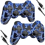 YU33 2 Pack Wireless Controller Works with PS3 Controller, Control Works with Playstation 3 Controller Wireless, Remote/Joystick/Mando/Controles de pa3 with Charging Cable and Battery, 2022, New
