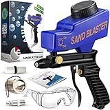 LE LEMATEC Sandblaster Gun Kit, Includes NPT Connector, Ceramic Blasting Tips, & Media Mesh Filter. Sand Blaster for Cleaning Rust, Dirt, Paint Stripper, & Glass Etching DIY Projects.