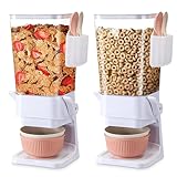 Osacoe Cereal Dispenser Countertop 2 Pack with Bowls Spoons Cutlery Box,5.5 QT Dry Food Dispenser Snack Organizer Containers Storage with Lids for Pantry Kitchen Organization Oatmeal Nut Granola Candy
