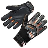 Ergodyne ProFlex 9015F(x) Certified Anti-Vibration Work Gloves with Back Hand Protection, Small, Black