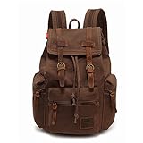 High Capacity Canvas Vintage Backpack - for School Hiking Travel 12-17' Laptop