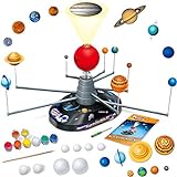 Playz Premium Solar System Model Kit for Kids - 4 Speed Motor, HD Planetarium Projector, 8 Painted Planets & 8 White Foam Balls with Paint and Brush for a Hands-On STEM DIY Project for Space Toys