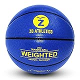 Zo Athletics Weighted Basketball - Workout Included on The 3lb Heavy Basketball for Training and Dribbling Drills - Basketball Training Equipment for Teen Boys and Girls﻿ (Blue)