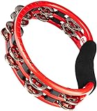 Meinl Percussion Traditional Handheld Tambourine Musical Instrument for Recording or Live — NOT Made in China — Double Row Jingles, 2-Year Warranty (TMT1-R)