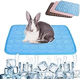 HAICHEN TEC 3 PCS Summer Cooling Mat for Rabbit, Washable Guinea Pig Bed, Breathable Ice Silk Self-Cooling Blanket Bed Mat for Rabbits Guinea Pigs Chinchillas Ferret Small Animal (3 Pack)