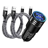 3.4A Fast Car Charger Type C Cigarette Lighter Plug USB Adapter Android Phone Charger Cable for Samsung Galaxy A54 5G/A14 5G/A53/A13/A23/A03S/A24/A34/A12/A32/A42/A52/A51/A71/S23/S22/S21/S20/S10/S9/S8