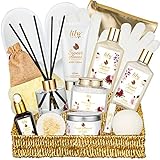 LILY ROY Spa Bath Gift Set for Women and Men 17Pcs Body and Bath Spa Gift Baskets Set for Women Spa Kit Basket Set for Birthday Christmas Works Self Skin Care Gifts Set for Women Mothers Father’s Day