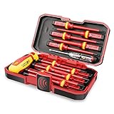 HURRICANE 1000V Insulated Electrician Screwdriver Set, All-in-One Premium Professional 13-Pieces CR-V Magnetic Phillips Slotted Pozidriv Torx Screwdriver
