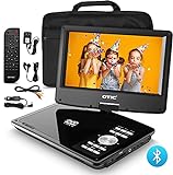OTIC10.6''Bluetooth Portable DVD Player with Bluetooth 9.0''HD Swivel Screen,5h Rechargeable Battery for Car&Kids,(Headrest Mount Case&Headphone,Remote,Support CD/DVD/SD Card/USB/Sync TV,Region Free)