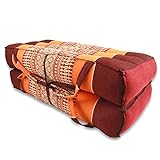 Avran Kapok Folding Yoga and Floor Cushion, 15 Inch (Orange and Red)