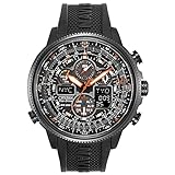 Citizen Men's Promaster Navihawk A-T Eco-Drive Pilot Watch, Atomic Timekeeping, Chronograph, Power Reserve Indicator, Luminous Hands and Markers, Anti-Reflective Crystal, Black Rubber Strap