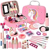 Kids Makeup Kit for Girl, Washable Makeup Set for Girls, Real Makeup for Kids, Girl Toys Princess Children Play Makeup Kit with Cosmetic Case Christmas Birthday Gifts for Girls Age 4 5 6 7 8 Year Old