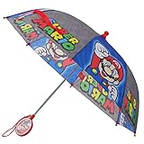 Nintendo boys Kids for boys, Mario And Luigi Children's Rainwear, Ages 3-8 Umbrella, Grey/Blue, Age 3-6 US
