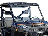 SuperATV Heavy Duty Scratch Resistant Full Windshield for 2017+ Polaris Ranger XP 1000 / XP 1000 Crew (See Fitment) | 1/4' Thick Polycarbonate | Easy Install | USA Made!