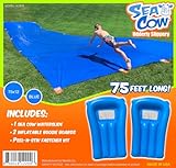 Sea Cow Blue Giant Backyard WaterSlide 75 x 12 Includes - 2 Inflatable Boogie Boards, Peel-N-Stik Fasteners KIT