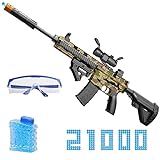 M416 Electric Gel-Ball Blasters(39.2 in-3.5lb), Full and Semi Splatter Ball Blasters Long-Range Shooting 100+ feet with 21000 Water Beads and Goggles, Automatic Splat Toy Blasters for Kids and Adult