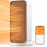 GoveeLife Space Heater for Indoor Use, Electric Heater with Thermostat, 80°Oscillating, 1500W Fast Portable Heating, 24H Timer, Smart Ceramic Heater with App & Voice Remote, Home/Bedroom/Office, White