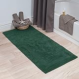 Cotton Bath Mat- Plush 100 Percent Cotton 24x60 Long Bathroom Runner- Reversible, Soft, Absorbent, and Machine Washable Rug by Lavish Home (Green)