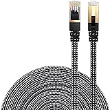 [Upgraded] Cat 8 Ethernet Cable, DanYee Nylon Braided 10ft High Speed Network Cable LAN Cable Wires CAT 8 RJ45 Ethernet Cable Cord 3ft 10ft 16ft 26ft 33ft 50ft 66ft 100ft (Black 10ft)