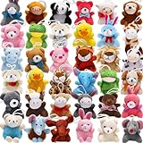 38 Pack Mini Stuffed Animals Party Favors for Kid, Small Plush Stuffed Animal Toy in Bulk for Claw Machine, Carnival Prizes, Plush Keychain Decorations, School Classroom Gift, Cute Animal Stuff Reward
