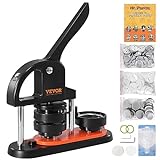 VEVOR Button Maker Machine, 2.28 inch/58mm Pin Maker with 100pcs Button Parts, Button Maker with Panda Magic Book, Ergonomic Arc Handle Punch Press Kit, for Children DIY Gifts and Christmas