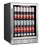 Kalamera 24 inch Beverage Refrigerator - 154 Cans Capacity Beverage Cooler- Fit Perfectly into 24' Space Built in Counter or Freestanding - for Soda, Water, Beer or Wine - For Kitchen, Bar or Office