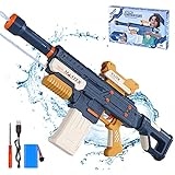 Electric Water Gun, Powerful Squirt Guns for Adult - Double Shooting Mode Fully Auto Water Blasters Long Range 32 Ft, 500cc Large Capacity, Super Water Soaker Outdoor Pool Toys for Kids Ages 8-12