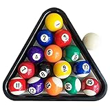 Upgrade Billiard Balls Set, 1.5 Inch Mini Size for 6 Feet Pool Table 1-1/2' Pool Balls Set American Style, Complete 16 Balls