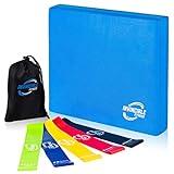 Invincible Fitness Foam Balance Pad Set with 5 Loop Resistance Bands for Physical Therapy, Rehabilitation Stability Workout, Knee and Ankle Recovery Exercise, Yoga, Strength and Fitness Training