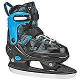 Lake Placid Monarch Adjustable Ice Skates, Small (11-1), Black/Blue Dots