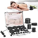 SLIMSTY Hot Stones Massage Set, 18 Pcs Basalt Hot Stones with Heater Kit, Massage Stones for Professional or Home spa, Relaxing, Healing, Pain Relief