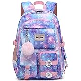 Makukke Backpack for Girls Women, 15.6 Inch Laptop School Bag Elementary College Bookbag Anti Theft Daypack for Women Students (Pink)