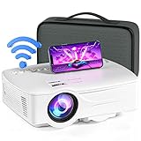 Laptop WiFi Projector Computer Portable Projector 1080P 7500L Video Movie Outdoor Home Cinema HDMI Multimedia 120' Keystone Correction Compatible with Smartphone EXCEL PPT iOS Android （White）