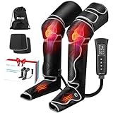 ALLJOY Leg Massager, Leg Air Compression Massager for Circulation and Pain Relief,2 Heat Levels Foot/Knee Massager,6 Modes with Memory Function Controller, Full Leg Massager, Gift for Women Men