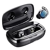 Wireless Earbuds, Tribit 100H Playtime Bluetooth 5.0 IPX8 Waterproof Touch Control True Wireless Bluetooth Earbuds with Mic Earphones in-Ear Deep Bass Built-in Mic Bluetooth Headphones, FlyBuds 3