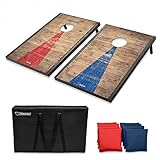 GoSports Classic Cornhole Set – Includes 8 Bean Bags, Travel Case and Game Rules (Choice of style)