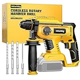 Rotary Hammer Drill for Dewalt 20V MAX Battery, Brushless Cordless with Safety Clutch for Concrete/Masonry, 2.5 Joules, 1500 RPM, 4 Application Modes with 360°Auxiliary Handle, Including 4 Drill Bits.