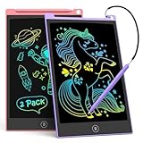 TECJOE 2 Pack 10 Inch LCD Writing Tablet, Colorful Doodle Board Electronic Drawing Pads, Kids Travel Games Learning Toys Christmas Birthday Gifts for 3 4 5 6 7 Year Old Boys Girls Toddlers