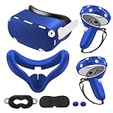 for Oculus Quest 2 Accessories, Quest 2 VR Silicone face Cover, VR Shell Cover,Quest 2 Touch Controller Grip Cover,Protective Lens Cover,Disposable Eye Cover